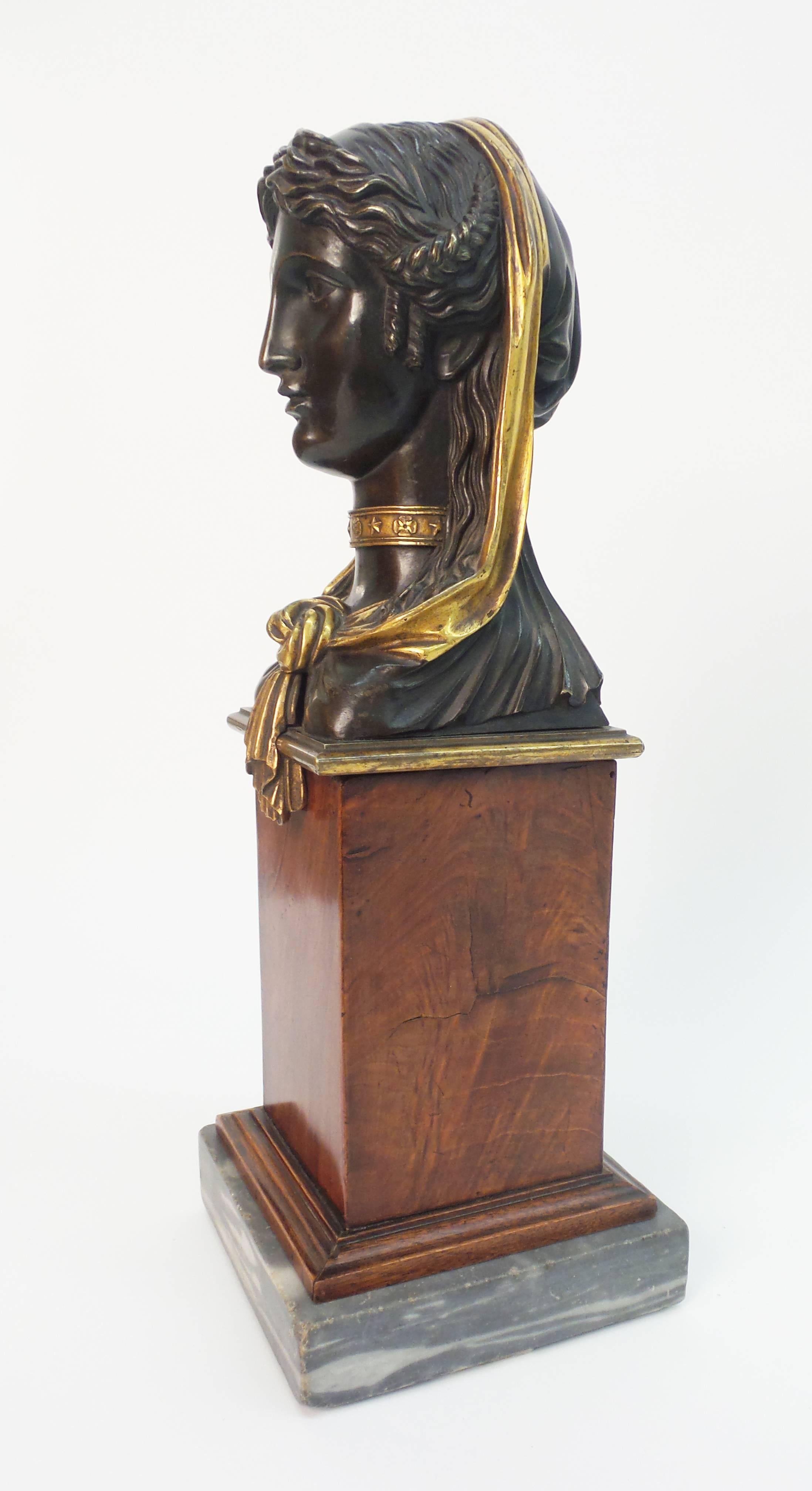 Empire Gilt and Patinated Bronze Sculpture In Excellent Condition For Sale In Long Island City, NY