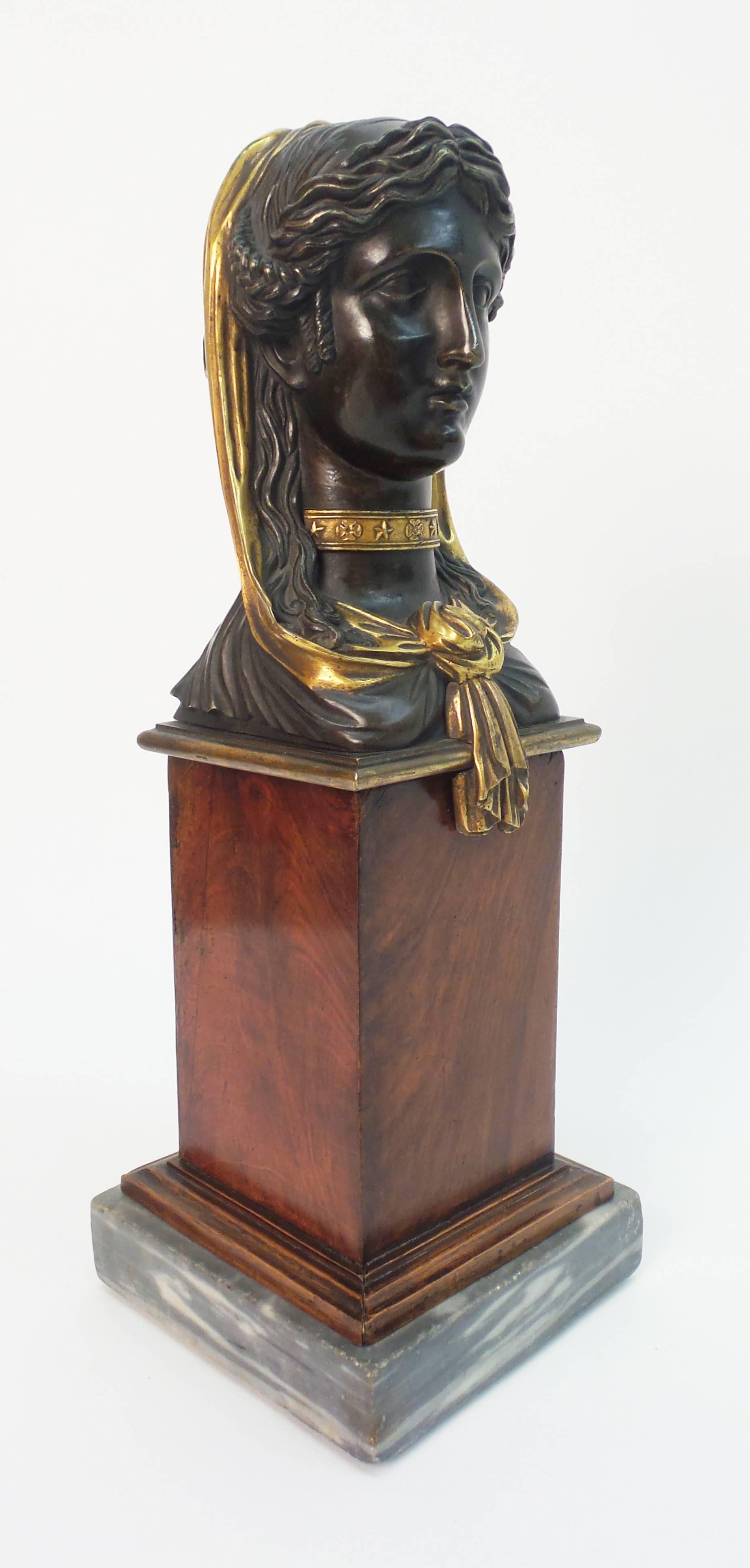 Empire Gilt and Patinated Bronze Sculpture For Sale 2