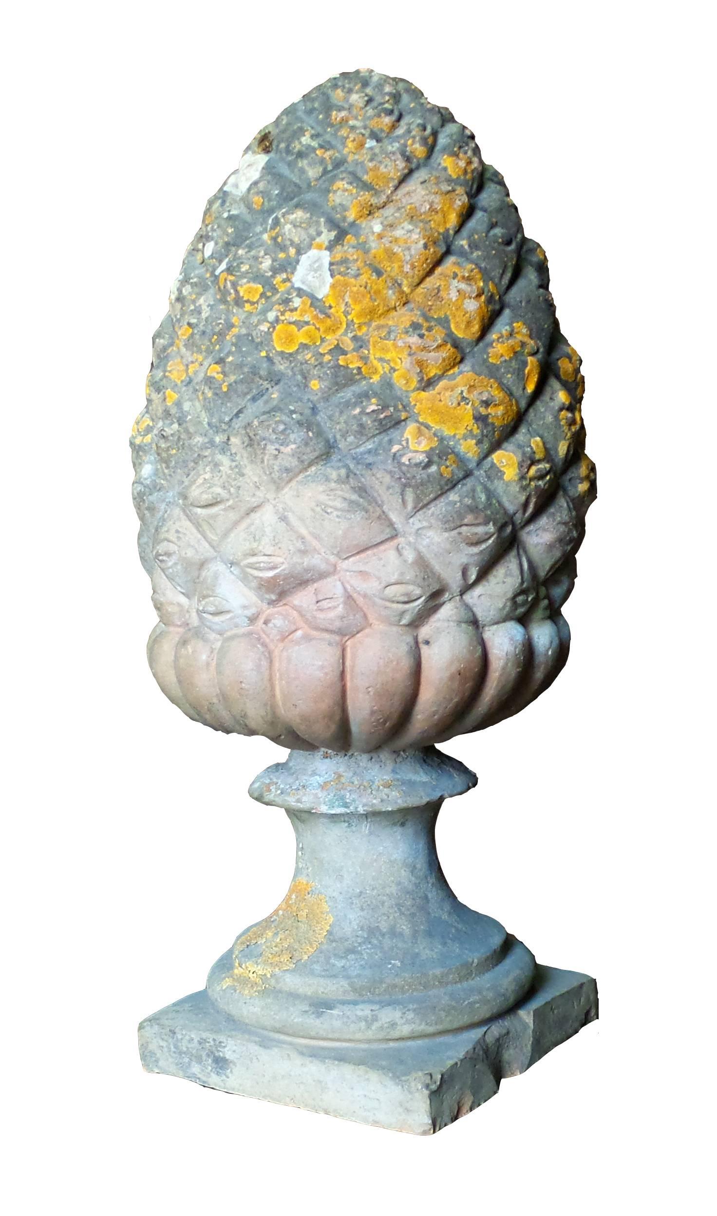 Terracotta Pine Cone Finial For Sale 1