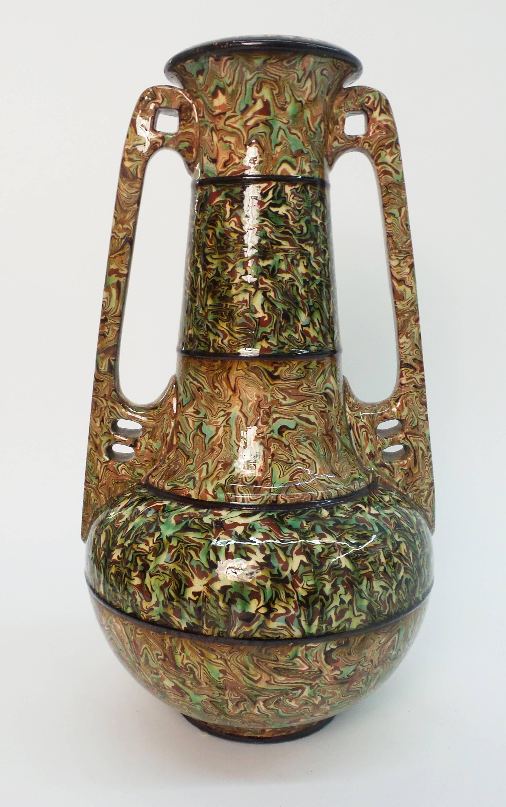 19th Century Art Nouveau Pottery Vase by Pichon For Sale