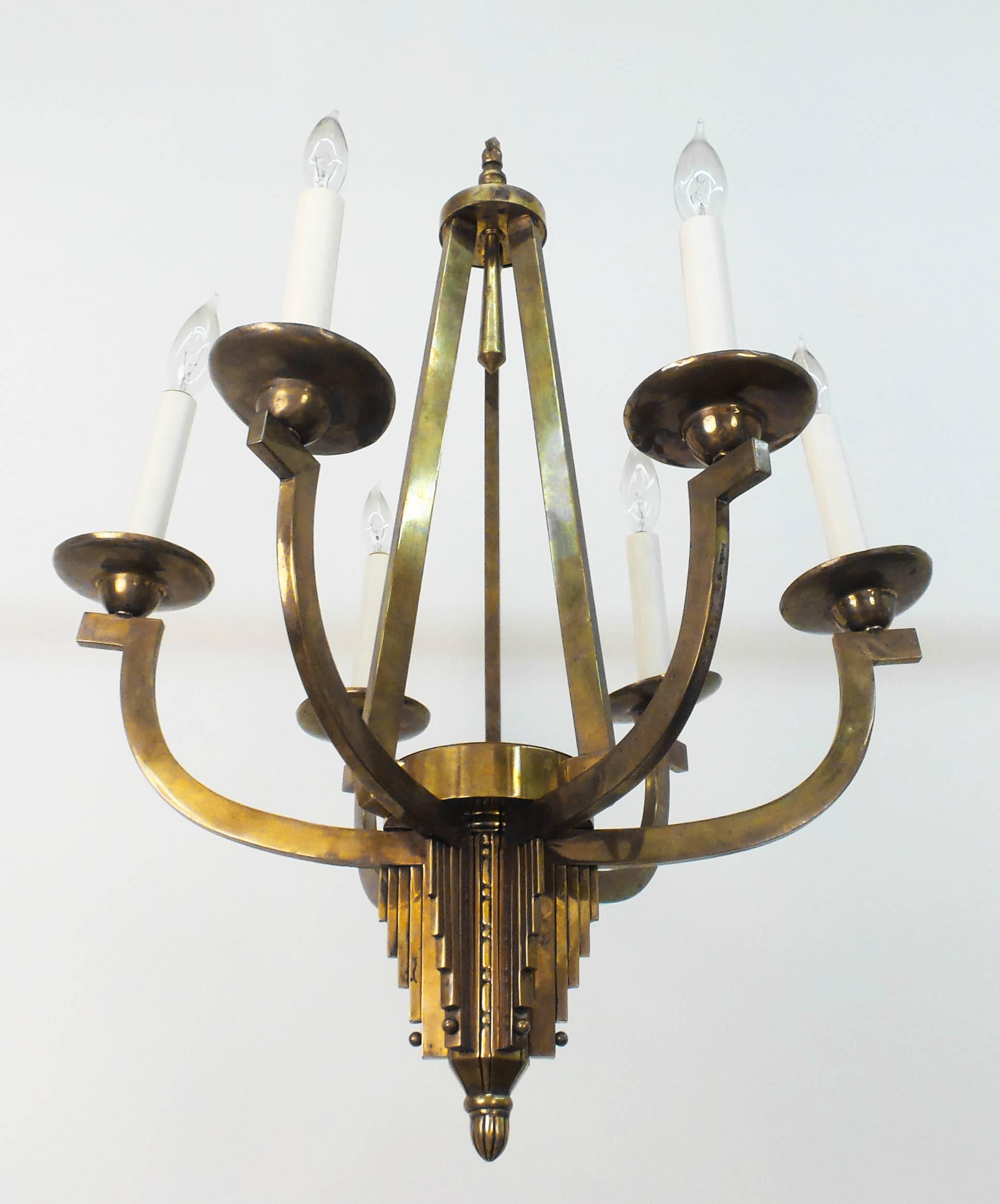 English Art Deco Chandelier For Sale