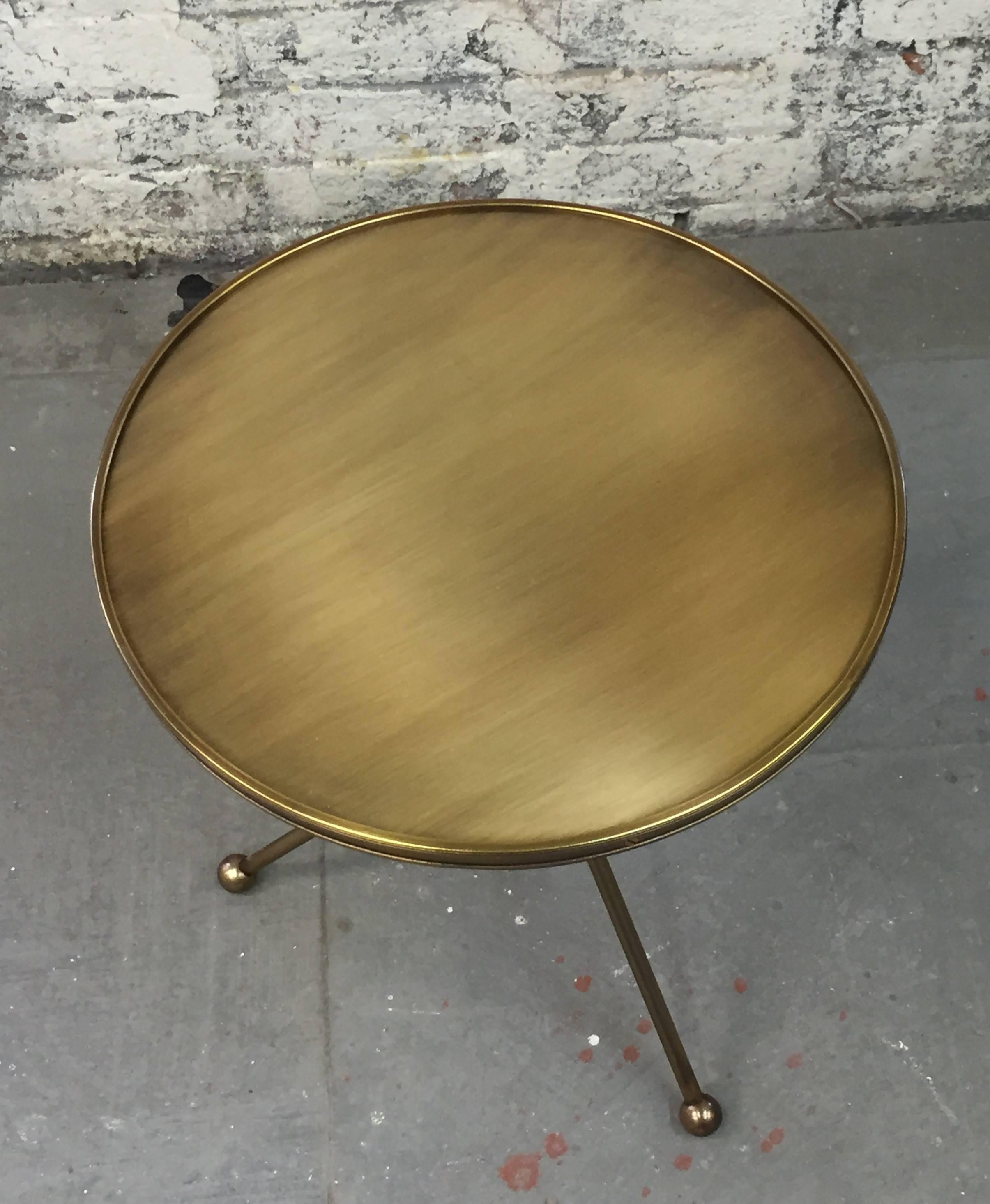 Folding Brass Side Table For Sale 4