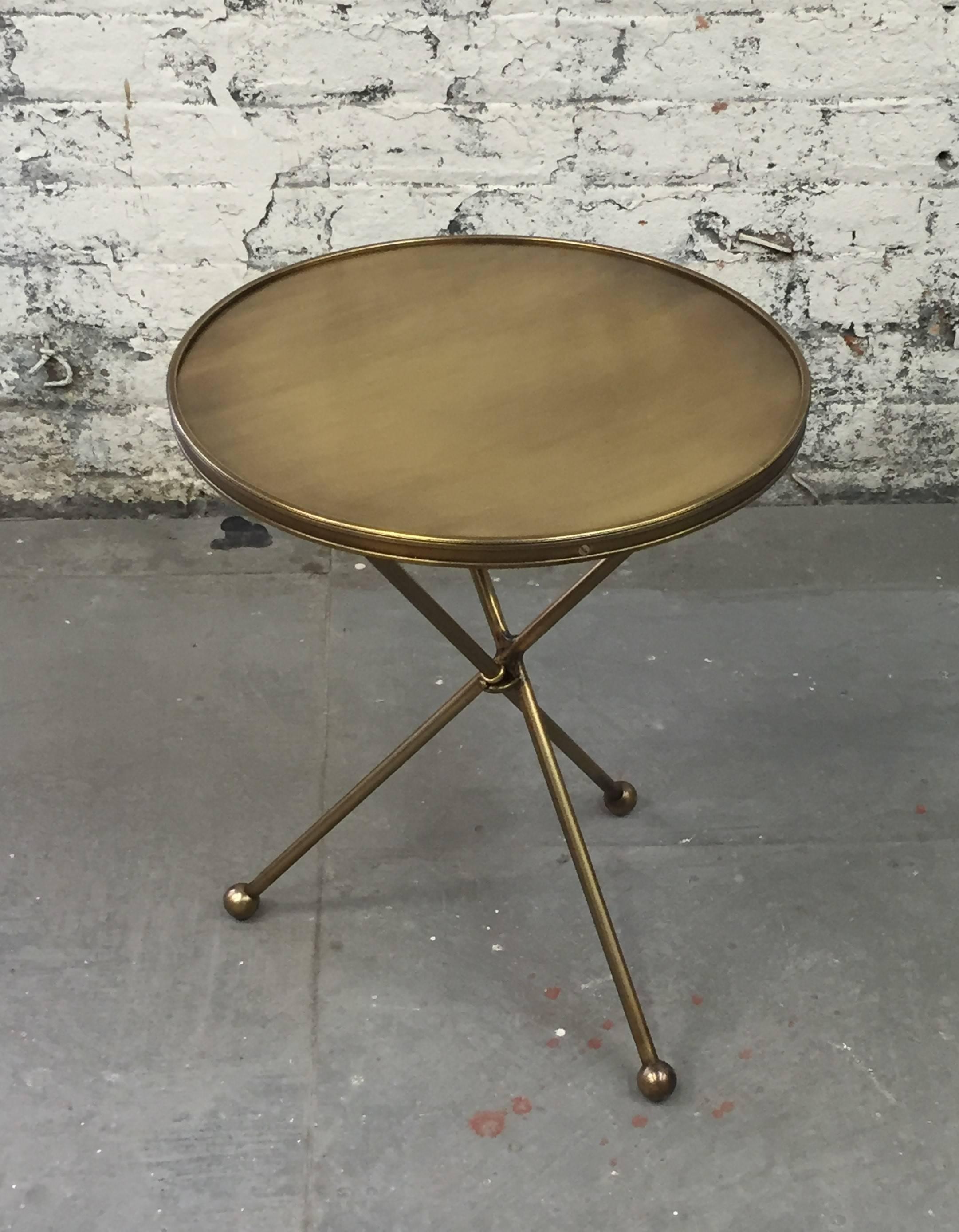 Folding Brass Side Table For Sale 3