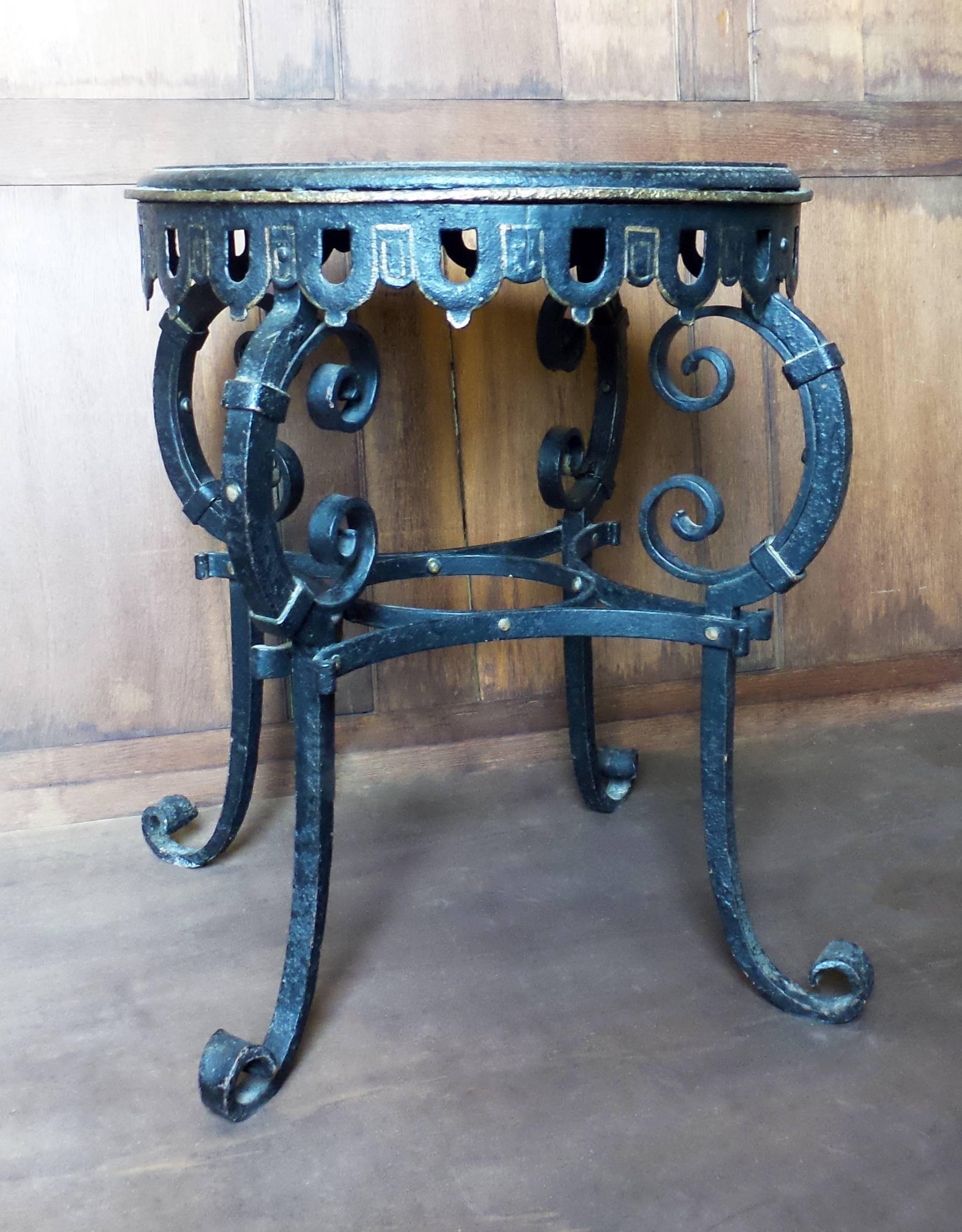 French Napoleon III Circular Iron Table For Sale