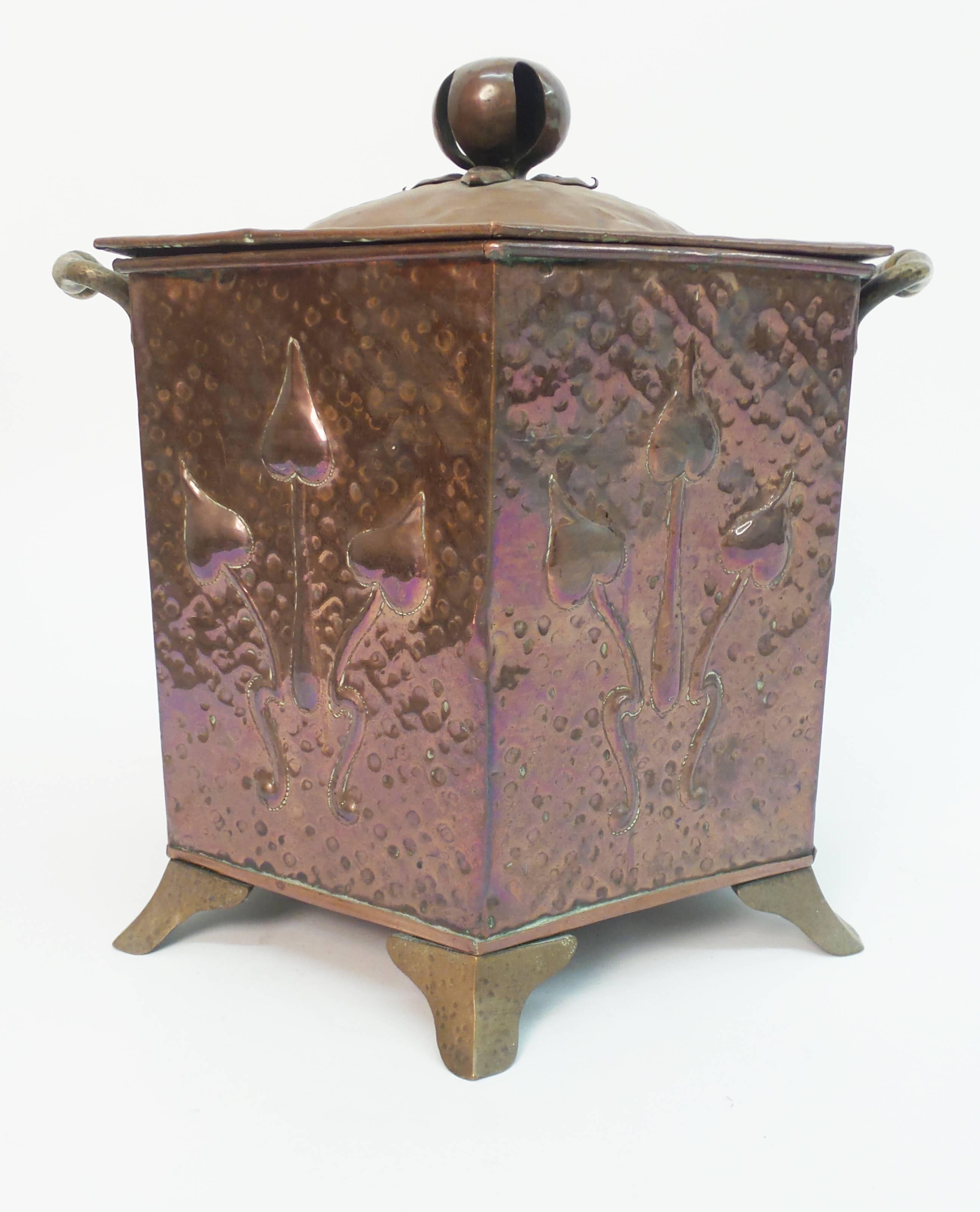 English Art Nouveau Coal Scuttle For Sale