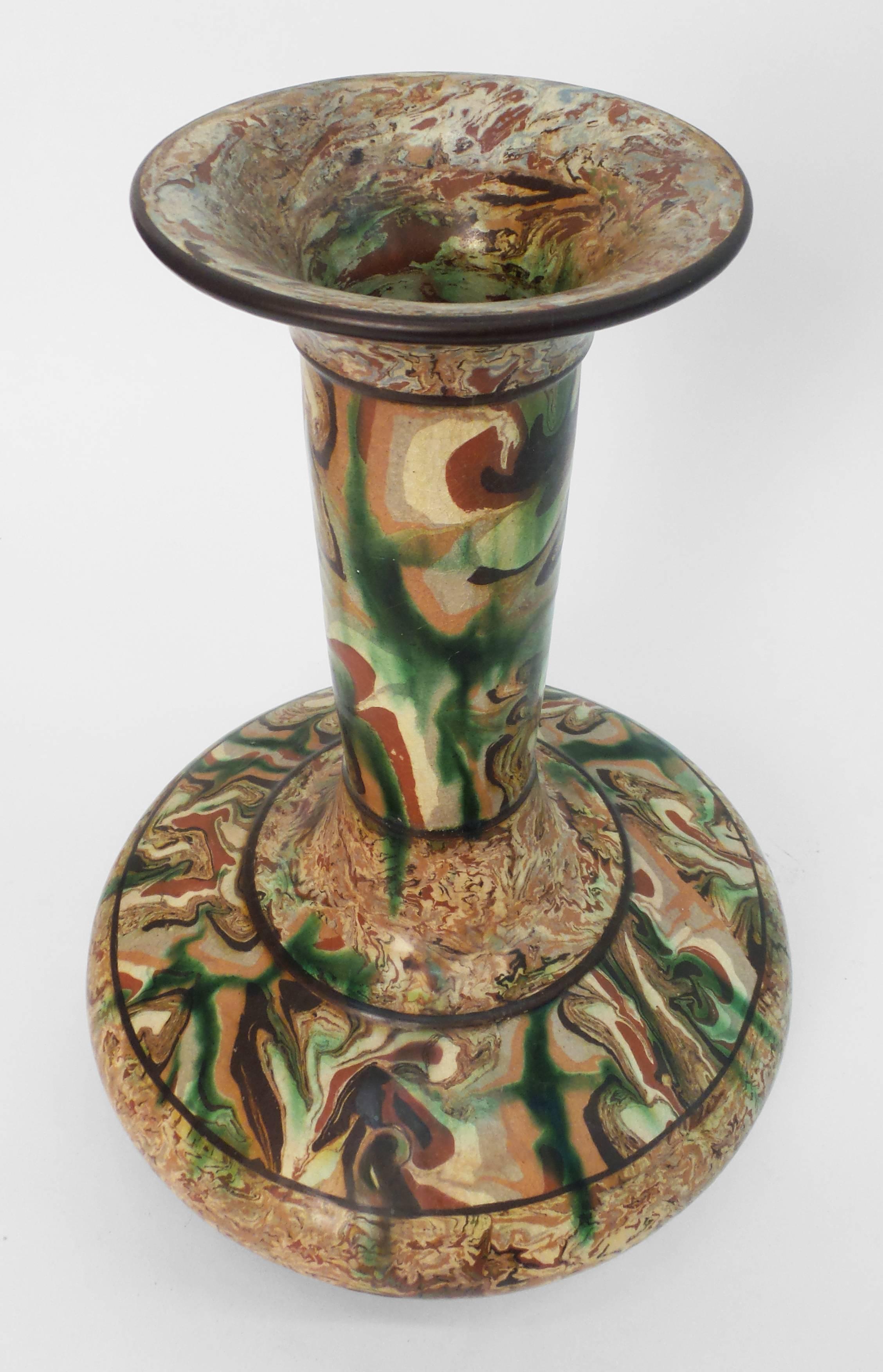 19th Century Rare Mixed Earth Vase by Pichon For Sale