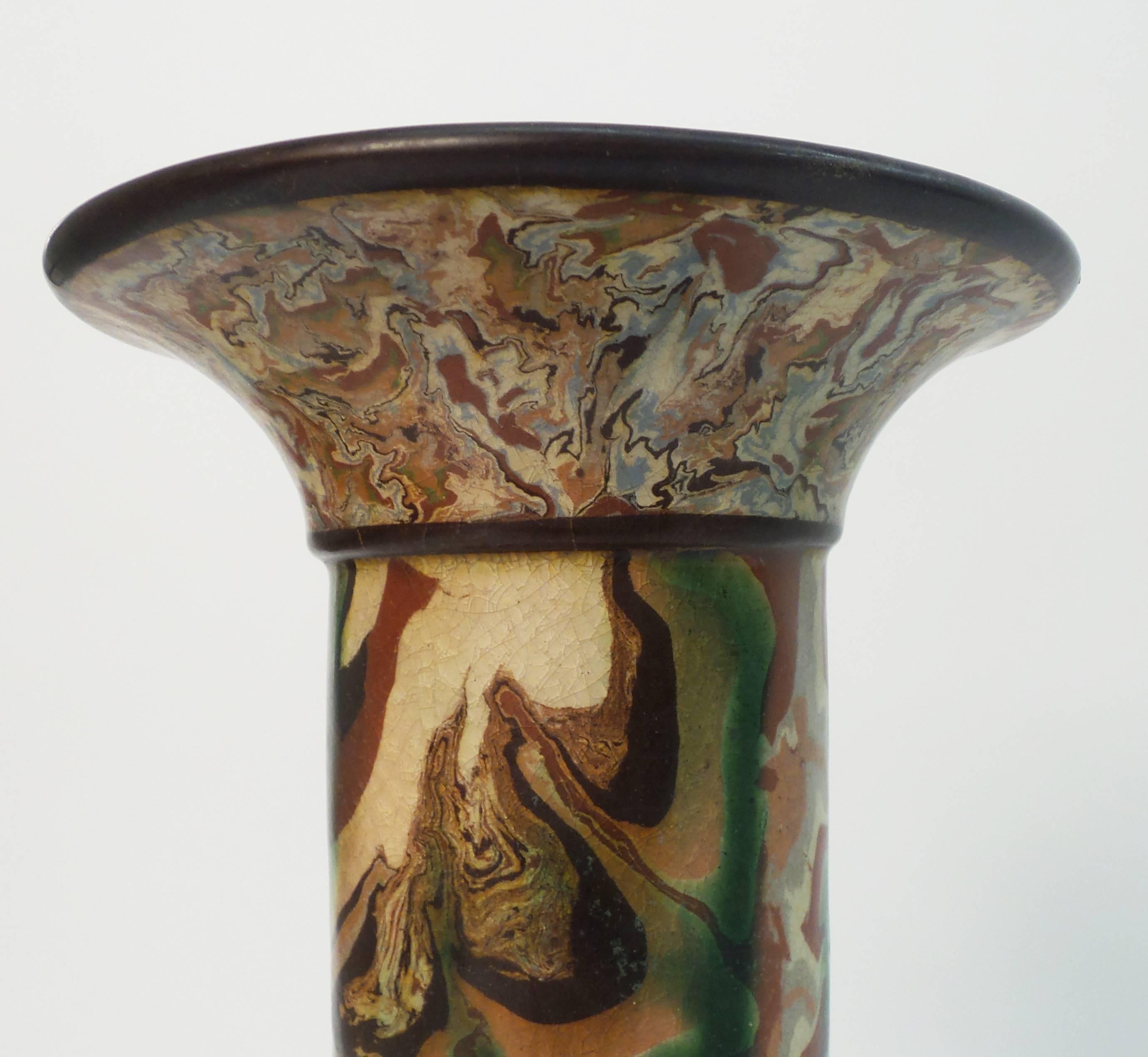 Rare Mixed Earth Vase by Pichon For Sale 1