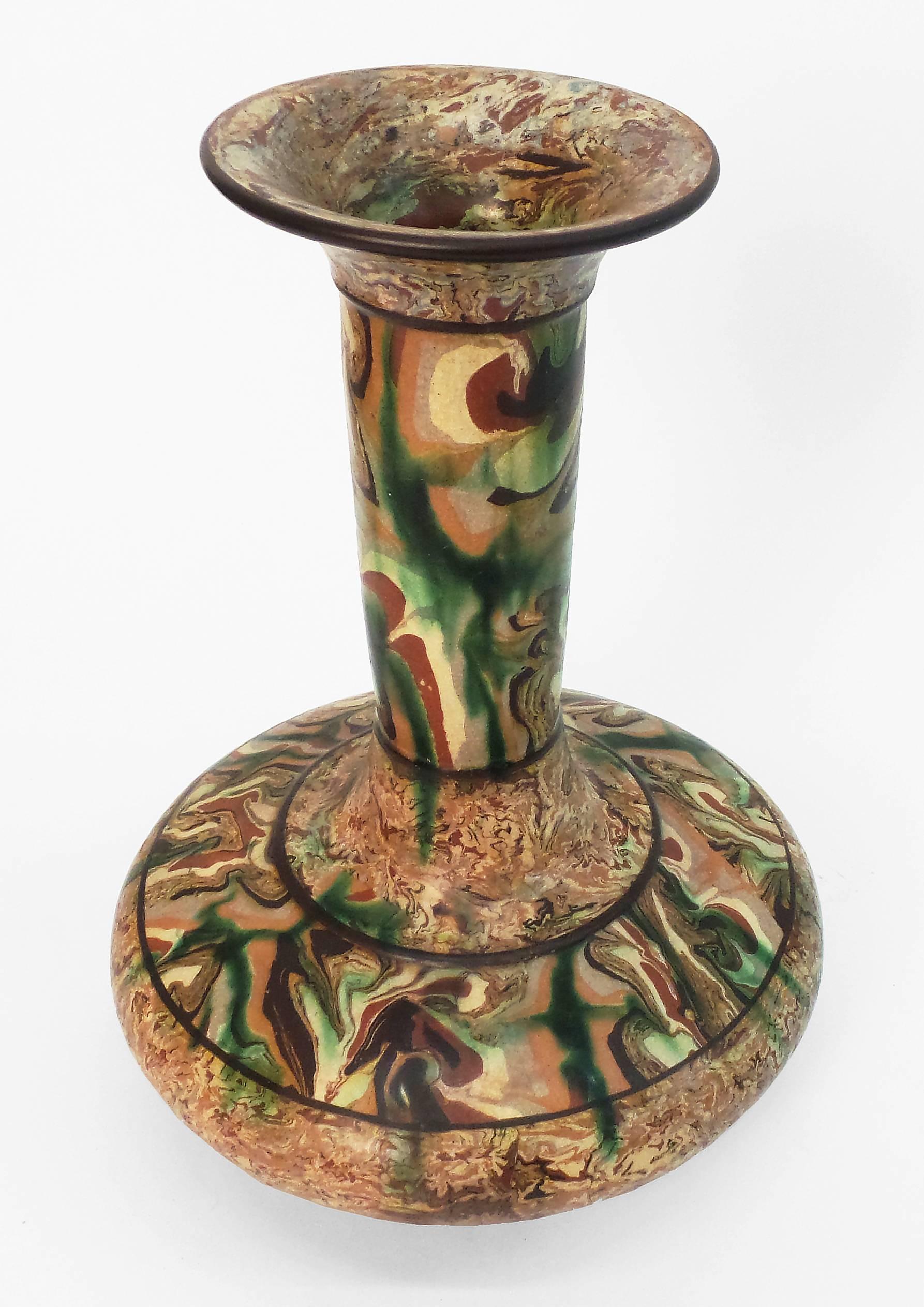 Rare Mixed Earth Vase by Pichon In Excellent Condition For Sale In Long Island City, NY