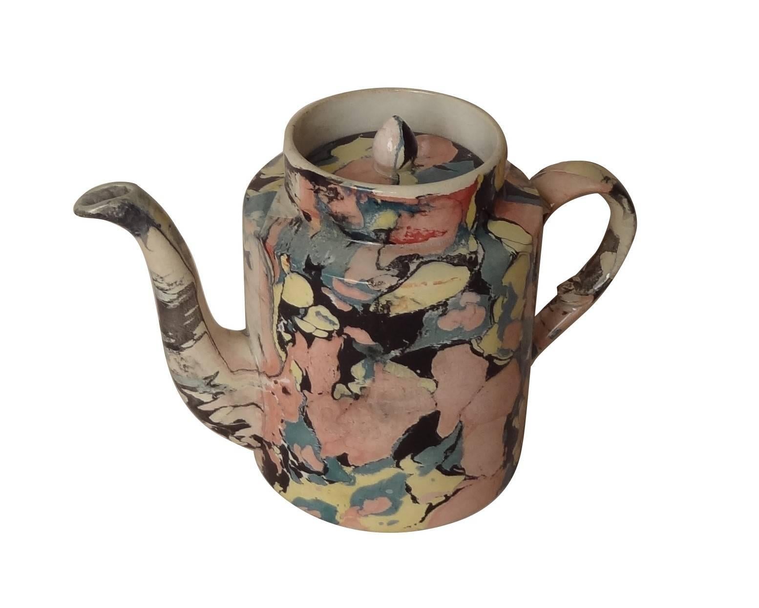 French Sarreguemines Tea Pot For Sale