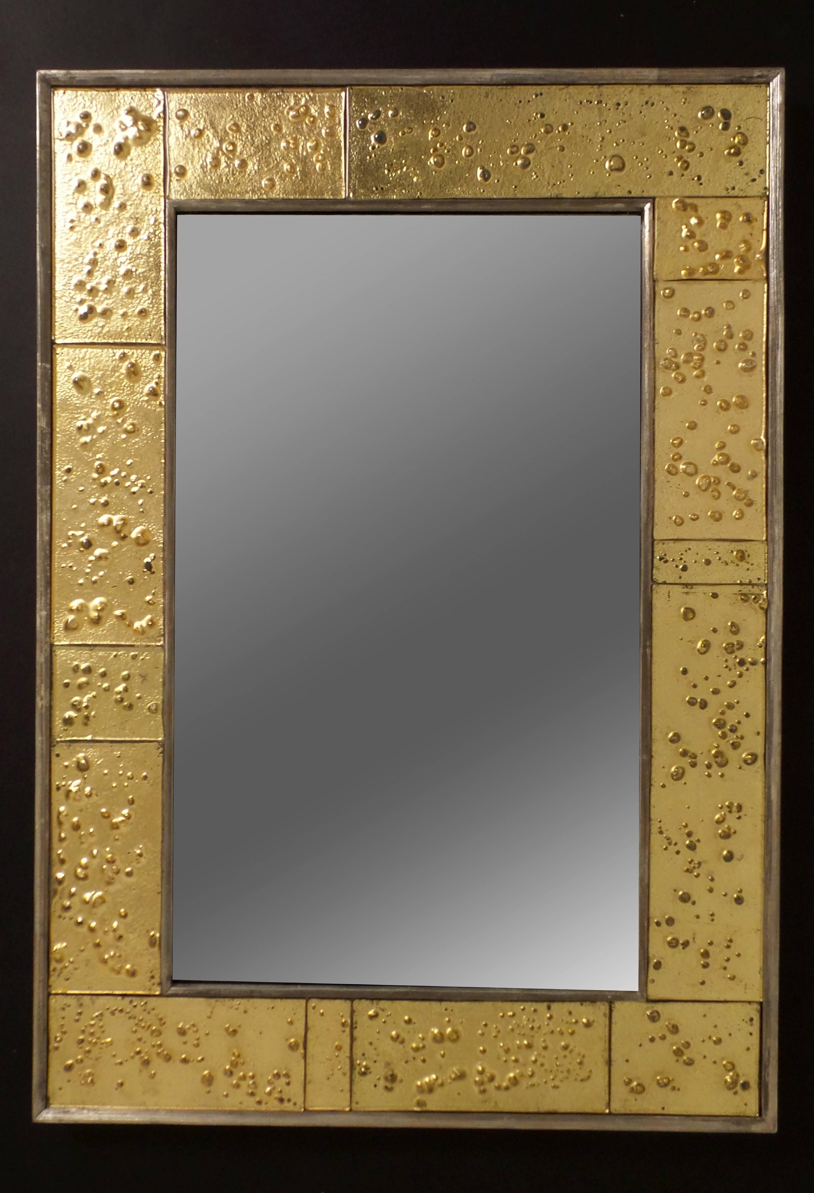 Golden Phase Mirror In Excellent Condition For Sale In Long Island City, NY