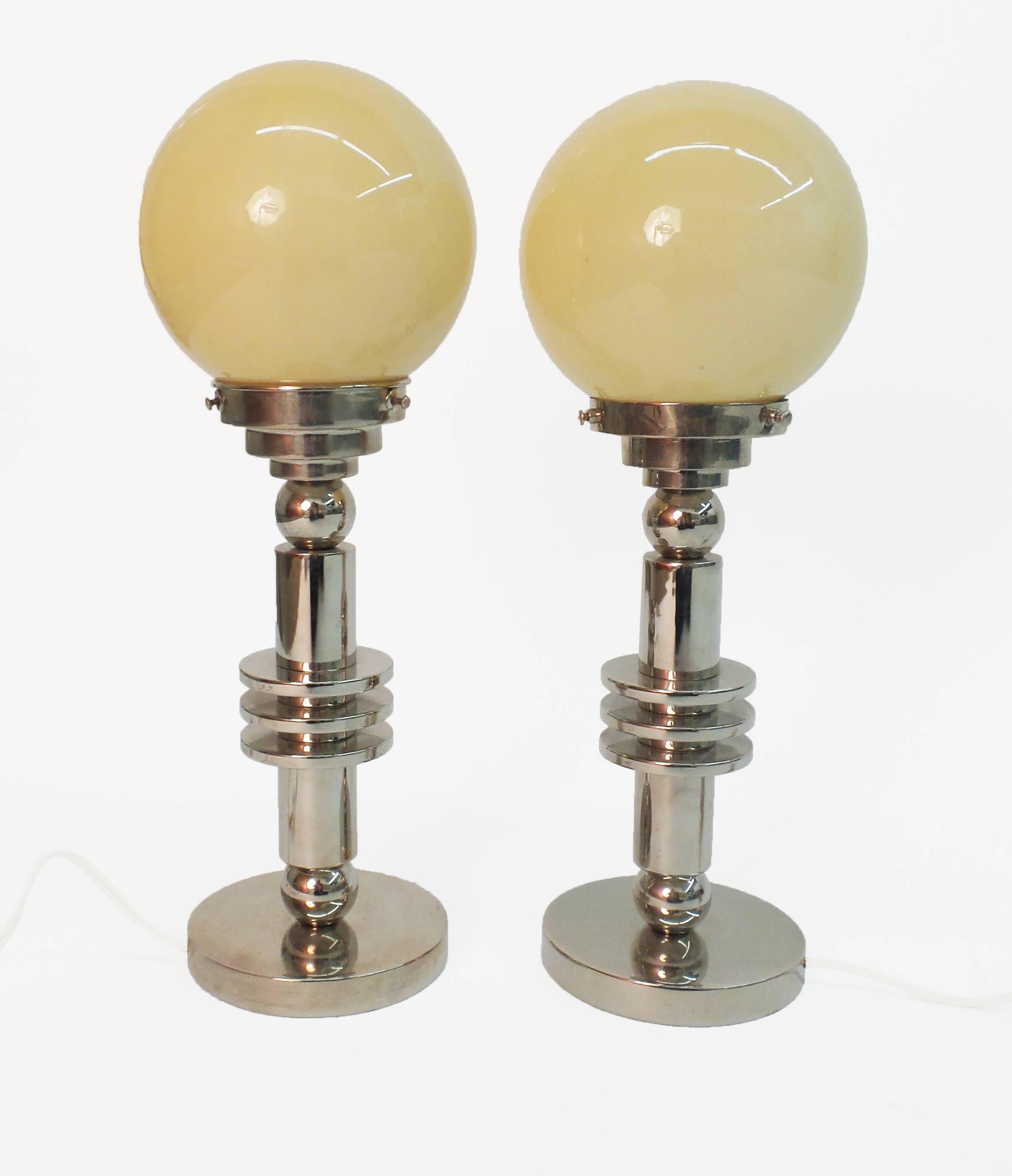 English Modernist Chrome Table Lamps For Sale