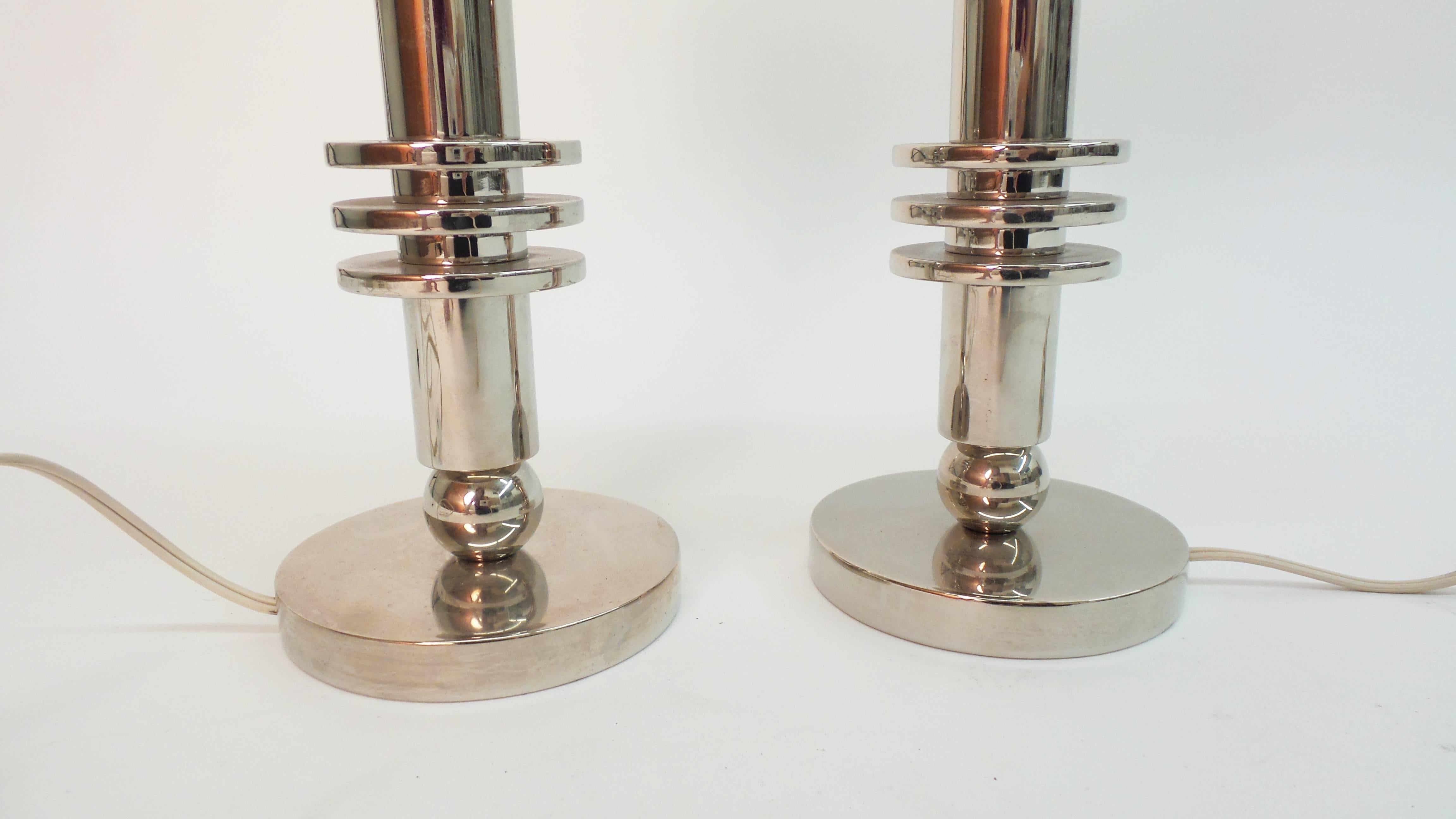 Modernist Chrome Table Lamps In Excellent Condition For Sale In Long Island City, NY