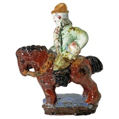 Weiner Werkstätte - "Man on Horseback" Ceramic Sculpture by Reni Schaschi 