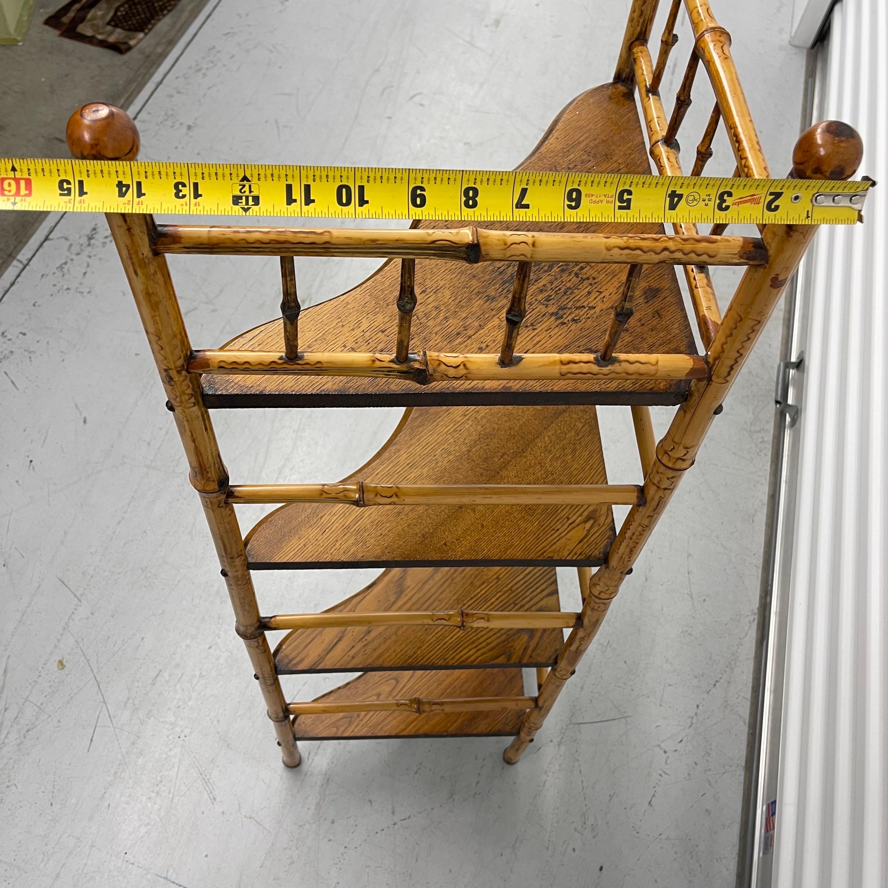 Victorian Aesthetic Movement Burnt Bamboo Corner Shelf 8