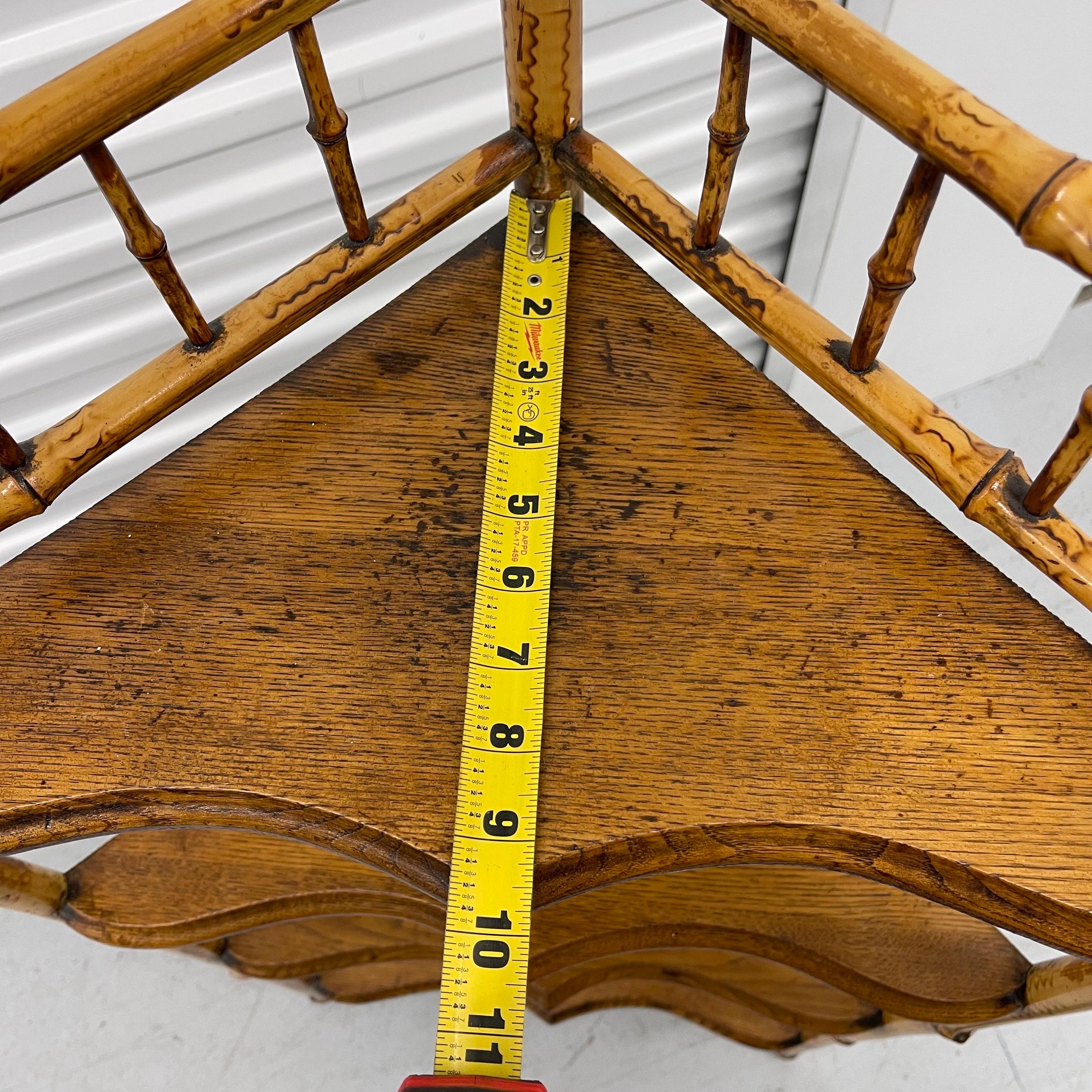 Victorian Aesthetic Movement Burnt Bamboo Corner Shelf 9