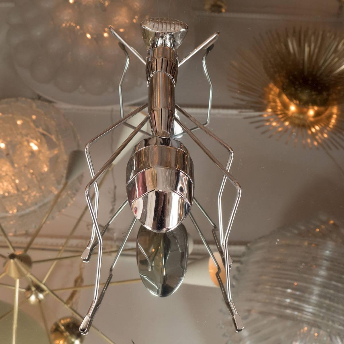 Mid-Century Modern Polished Nickel Ant Sculpture