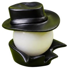 Lampe de table postmoderne française en céramique, « Private Detective », par J.C. Peiré, années 1980