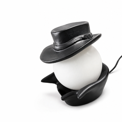 Lampe de table postmoderne française en céramique, « Private Detective », par J.C. Peiré, années 1980