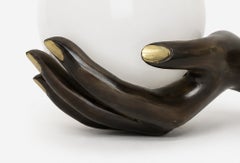 Modernist Bronze Hand Shaped Sconce in the style of Giacometti, by Arlus, 1970s