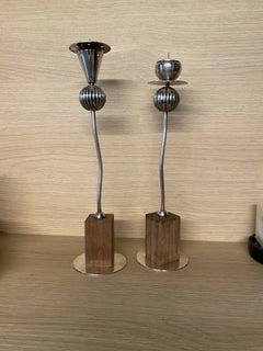 Pair of Postmodern Candlesticks by Delo Lindo for Algorithme, France, 1990s