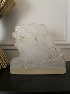 Seltenes „Kallisti“ – großes weißes Glaskunstwerk von Alekos Fassianos für Daum, 1988.