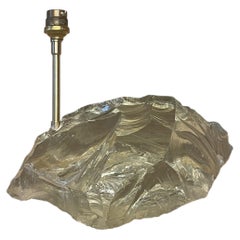 Art Deco / Modernist Glass / Crystal Rock Lamp after Jean Michel Frank, 1930s.