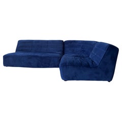 modular seccional Timothy Oulton, 3 piezas, terciopelo azul