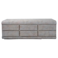 postmodern vintage pink bullnose dresser with nine drawers