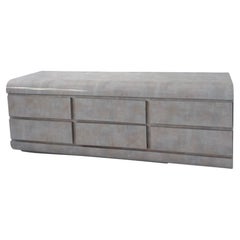 postmodern vintage pink bullnose dresser with nine drawers