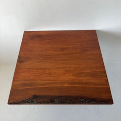 Handmade live-edge acacia kitchen table and matching chairs