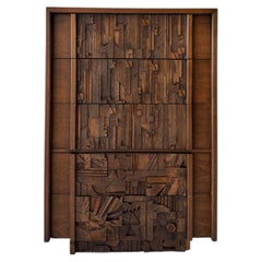 Lane "Pueblo" brutalist vintage lowboy dresser credenza (1970s)