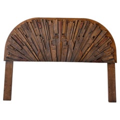 Lane "Pueblo" brutalist 60" queen bed heardboard (1970s)