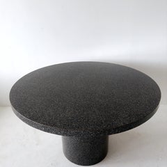 Round postmodern granite laminate dining table