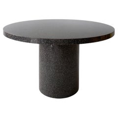 Round postmodern granite laminate dining table