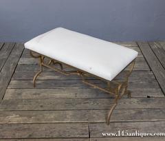 Spanish Gilt Iron Bench with Circle Detail