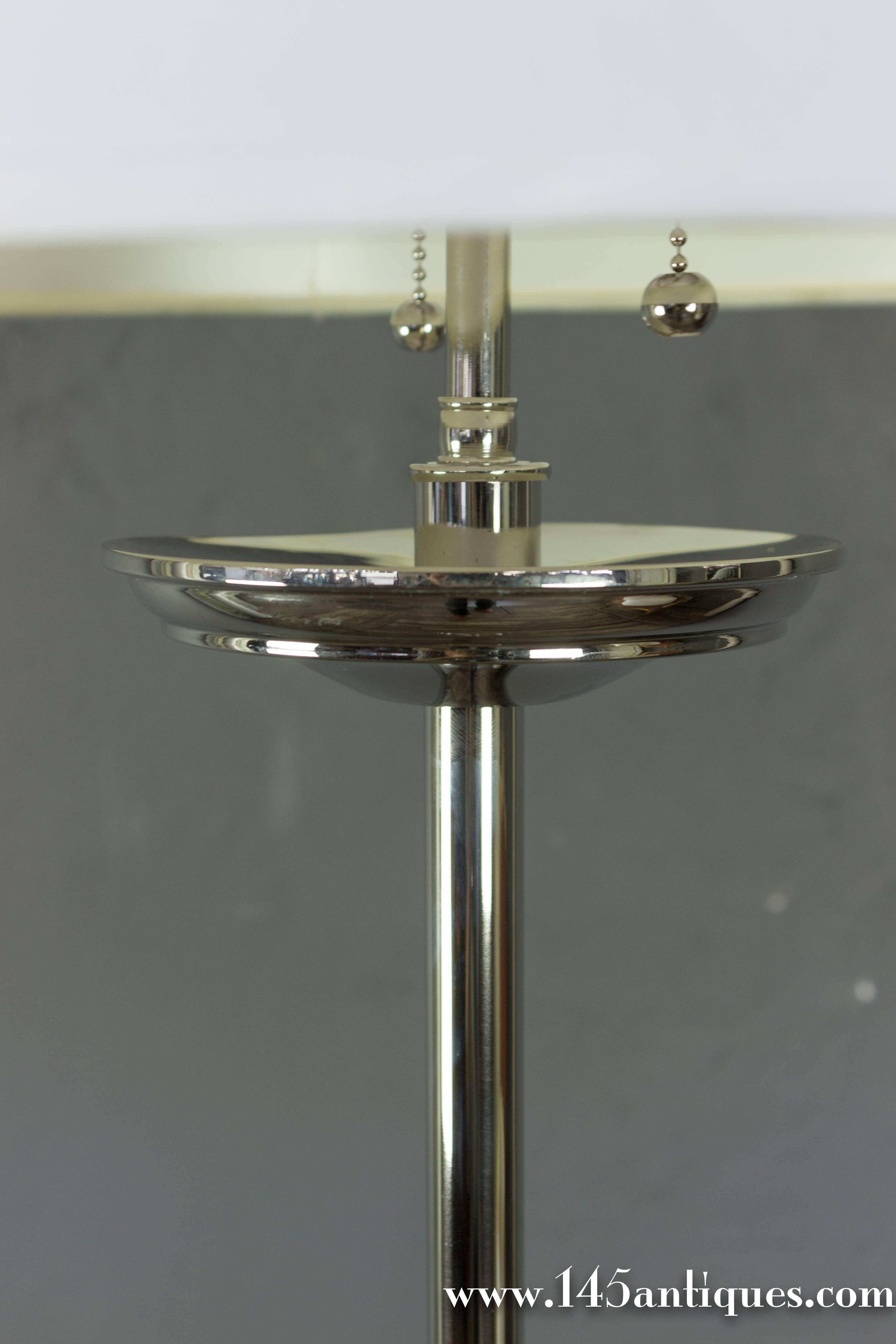 Mid-20th Century Pair of French 1950s Nickel-Plated Floor Lamps