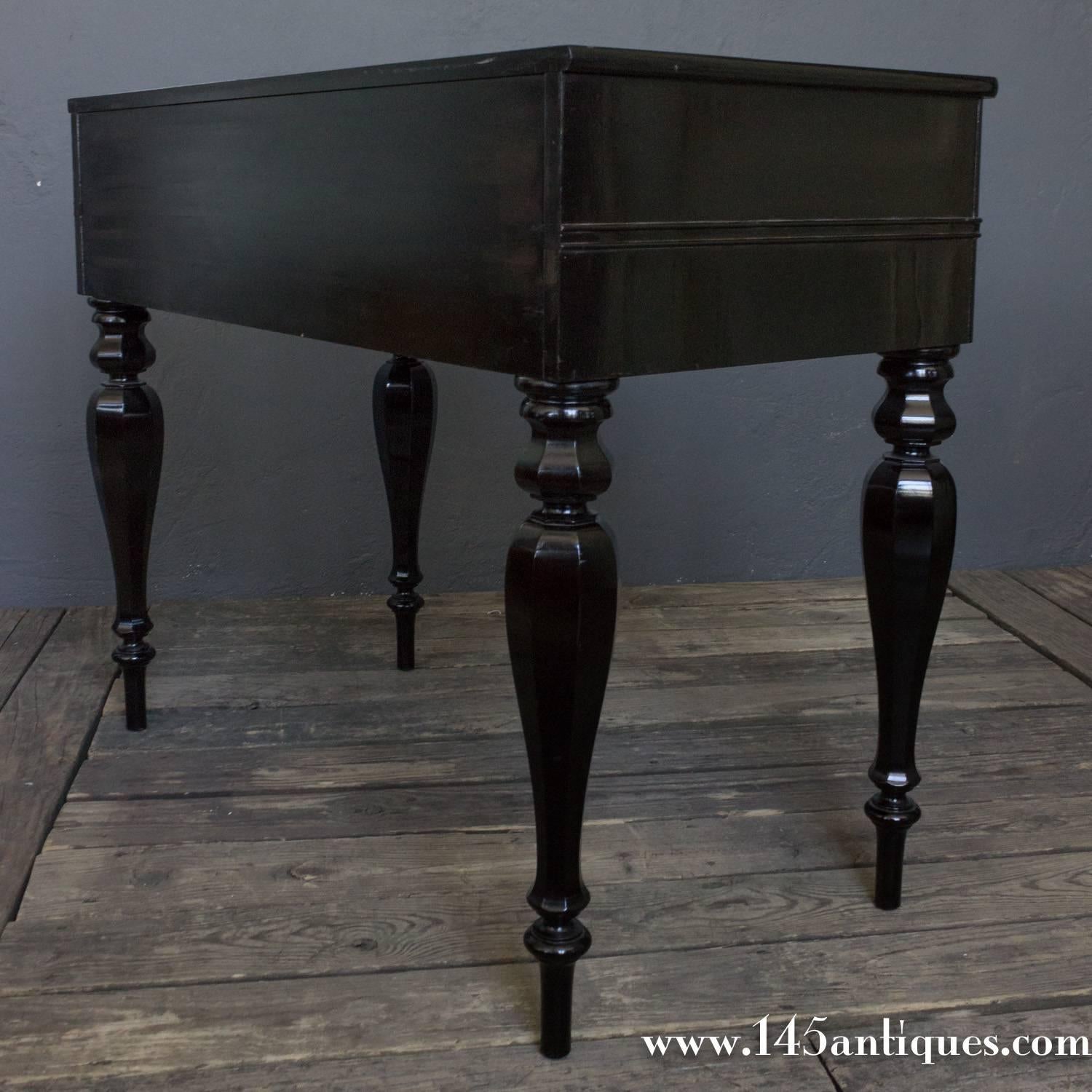 Early 20th Century American 1920s Ebonized Desk with Drop Top