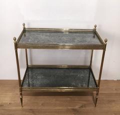 Paire de tables d'appoint Maison Jansen avec miroir antique