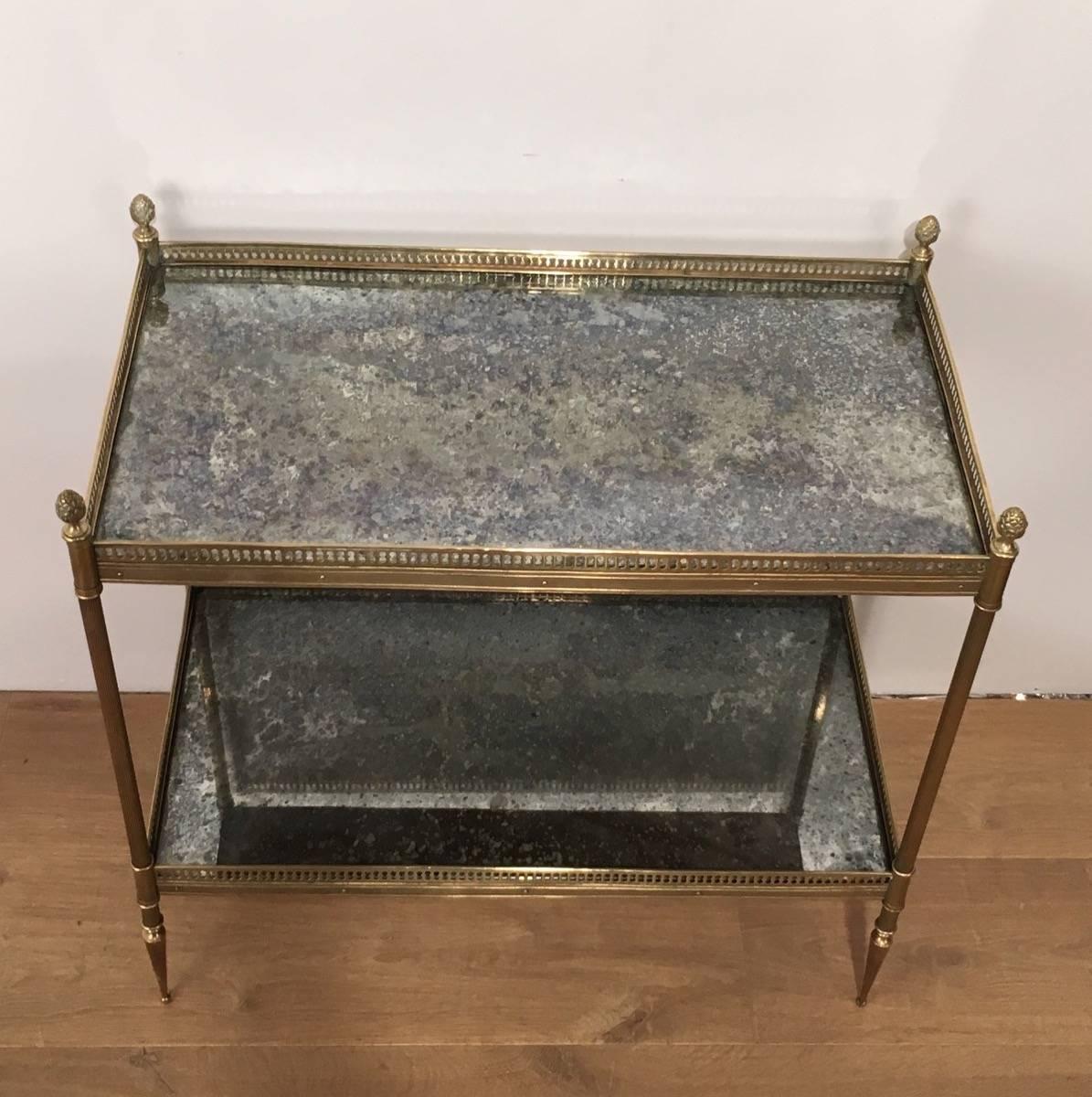 antique mirrored side table