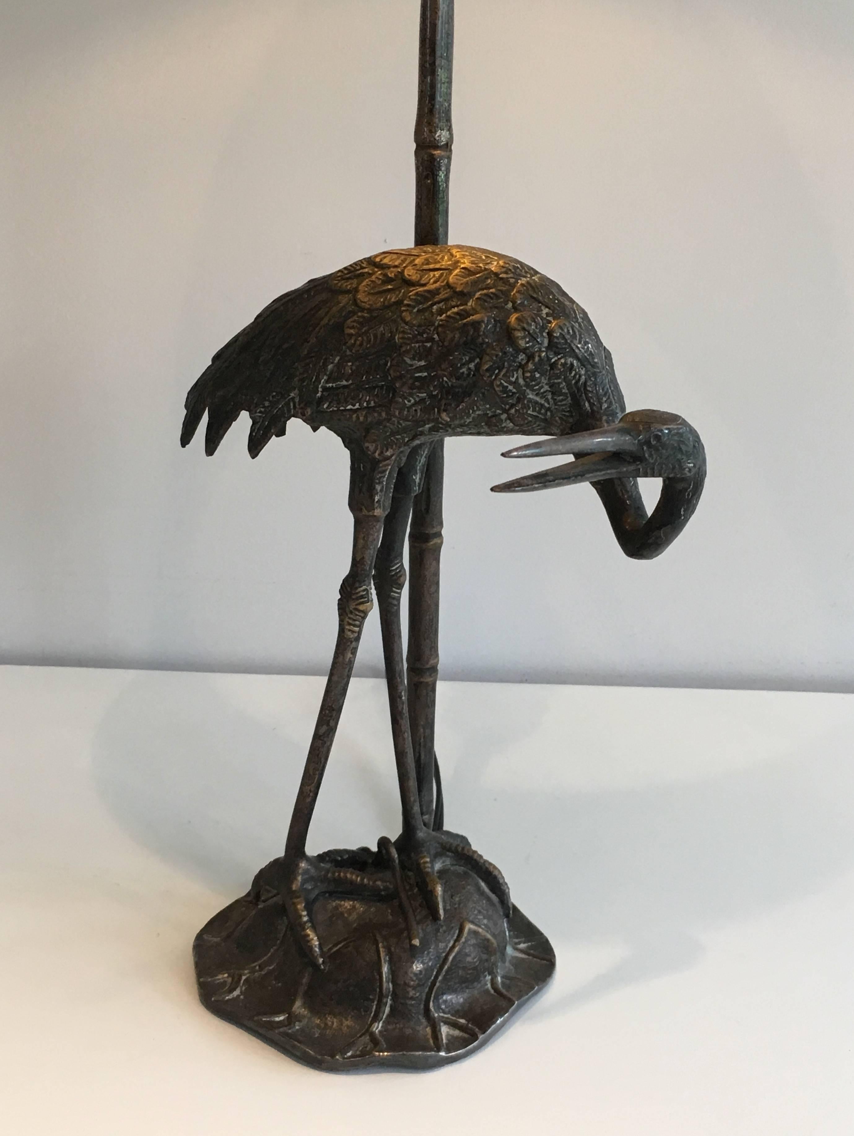 Silvered Bronze Table Lamp by Maison Bagués In Good Condition In Buchanan, NY