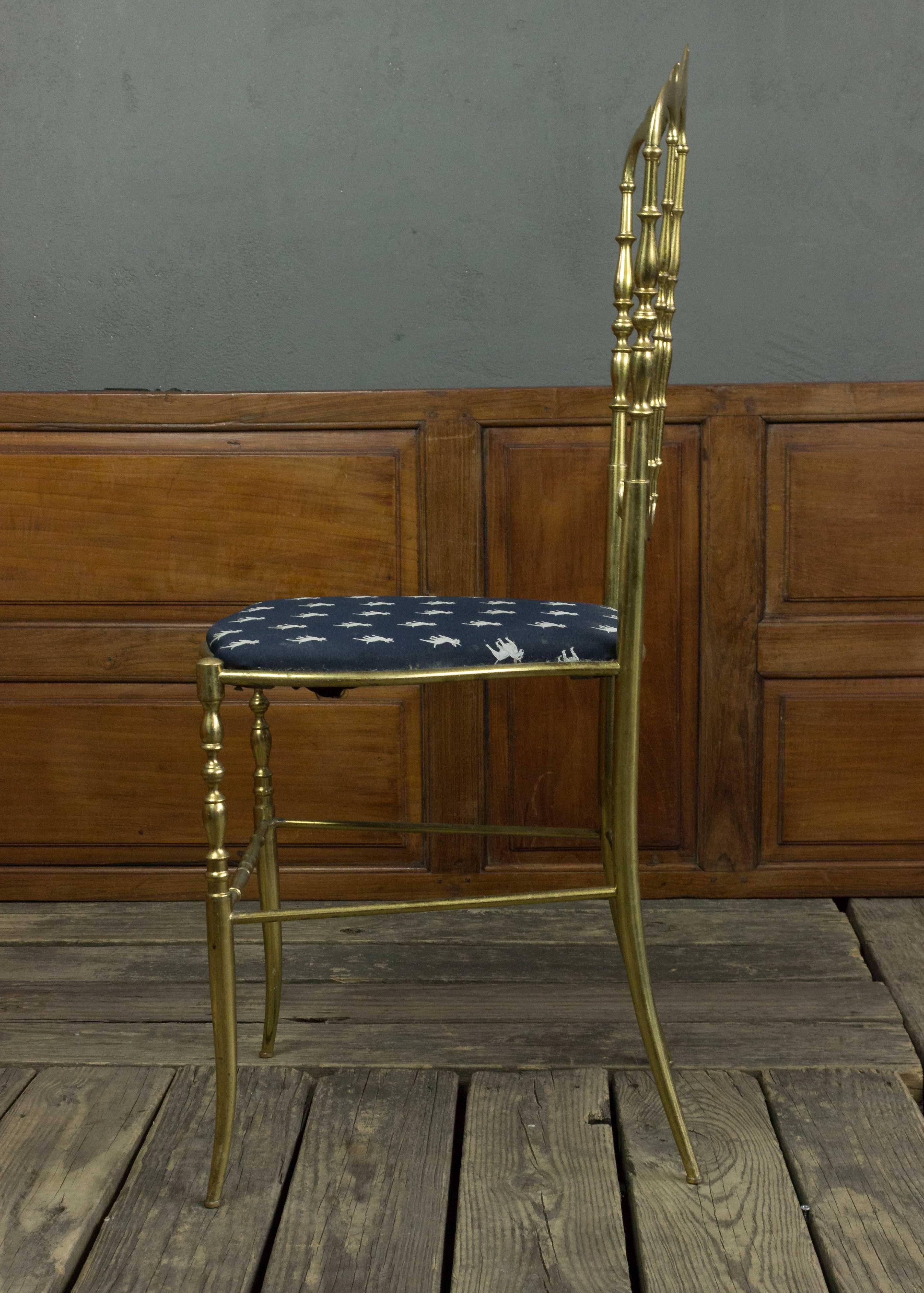 1950s Italian Chiavari Brass Ballroom Chair For Sale 1