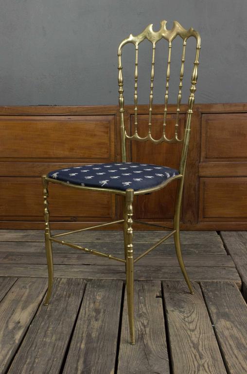 1950s Chiavari Brass Ballroom Chair For Sale at 1stDibs