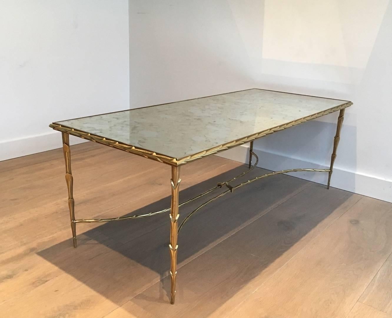 Chinoiserie 1940s French Bronze Coffee Table by Maison Bagués