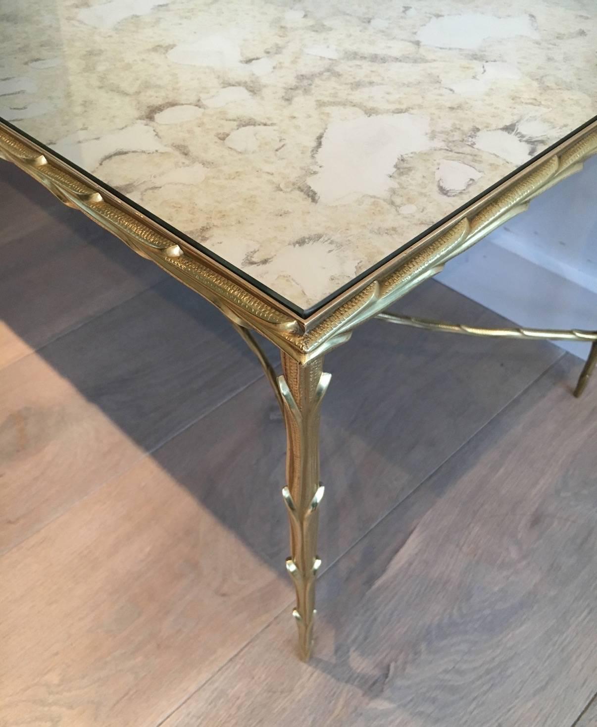 1940s French Bronze Coffee Table by Maison Bagués 1