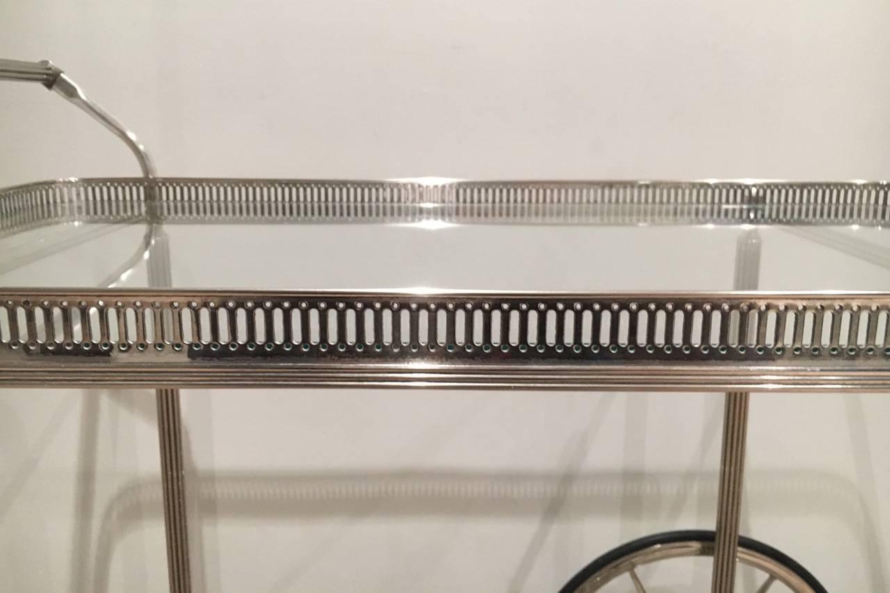 Plated 1940s French Silver Bar Cart