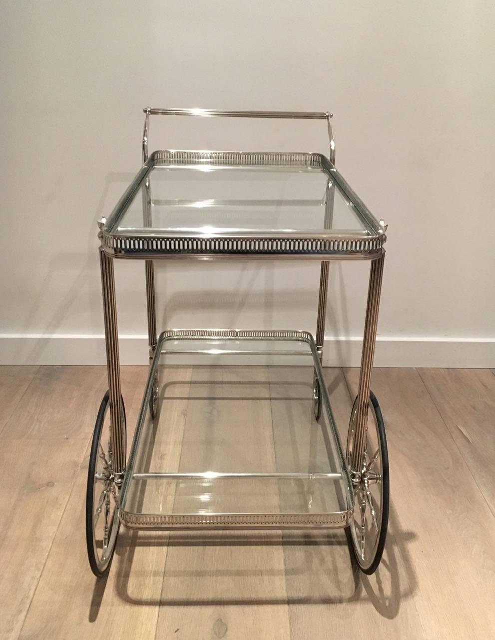 Neoclassical 1940s French Silver Bar Cart