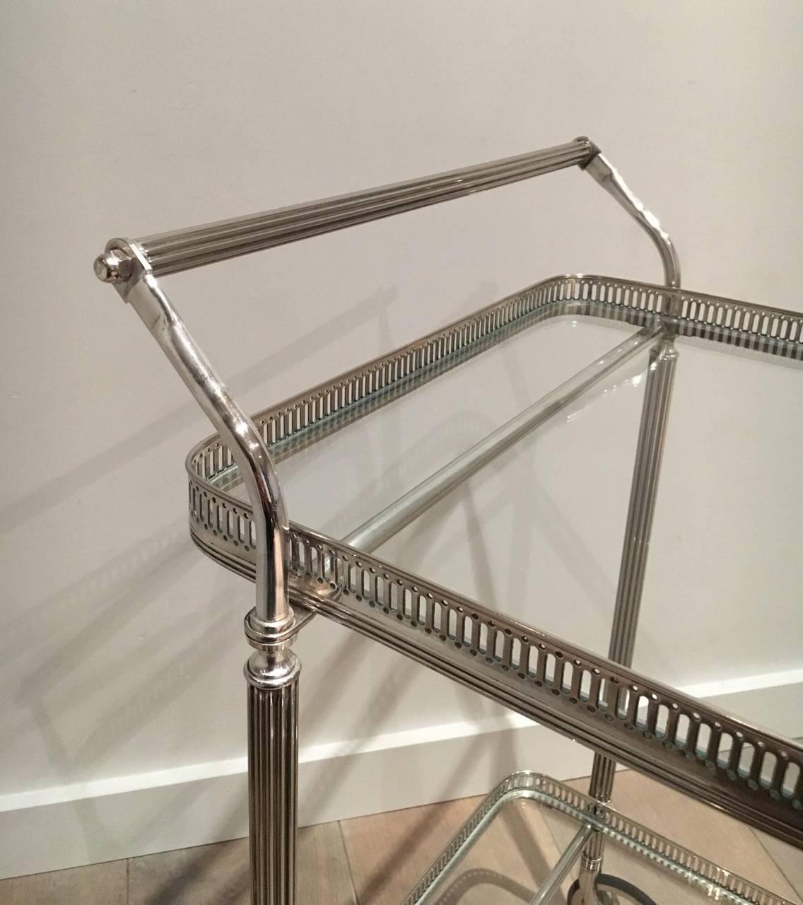 1940s French Silver Bar Cart 2