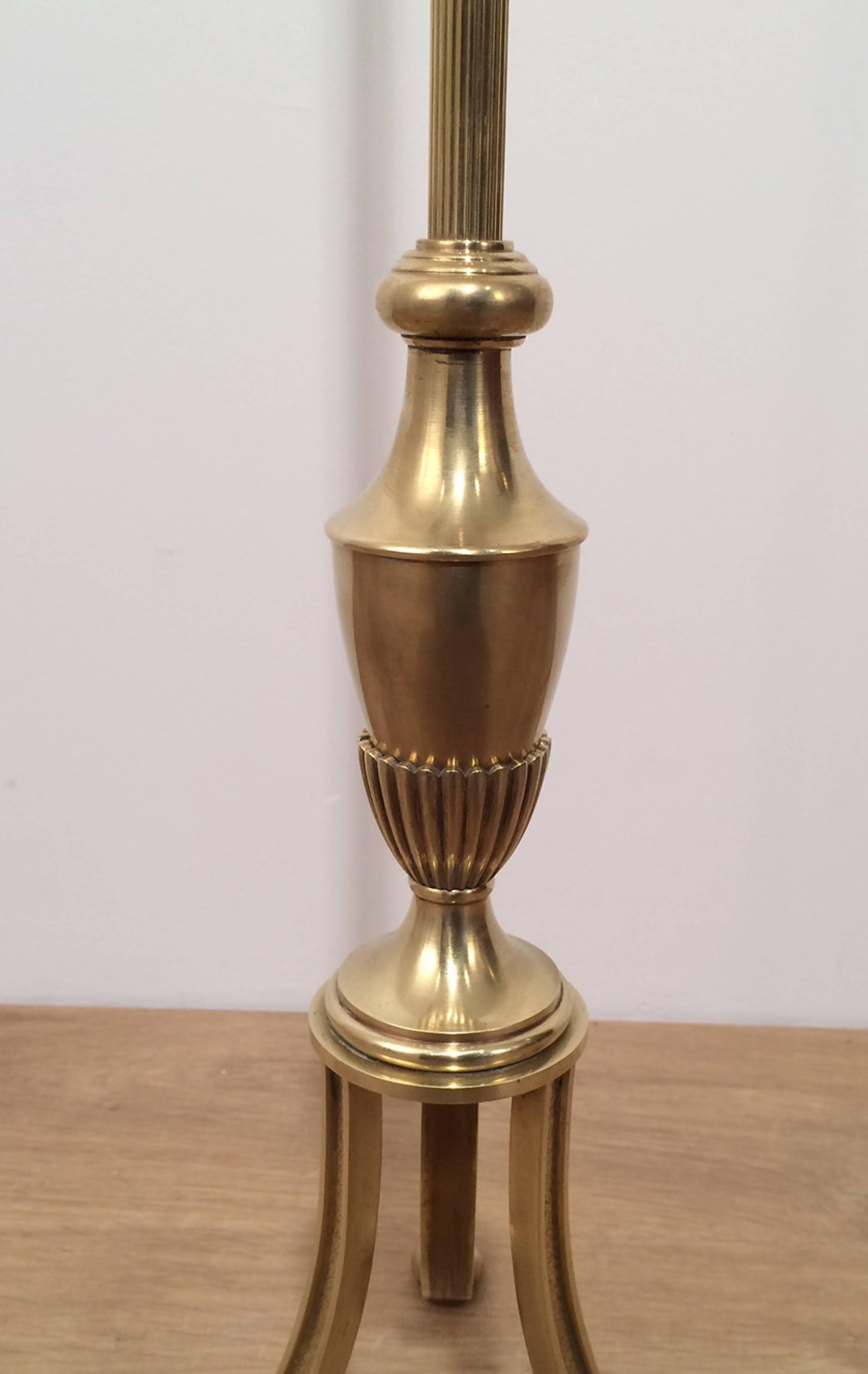 French Brass and Bronze Floor Lamp by Maison Jansen In Excellent Condition In Buchanan, NY