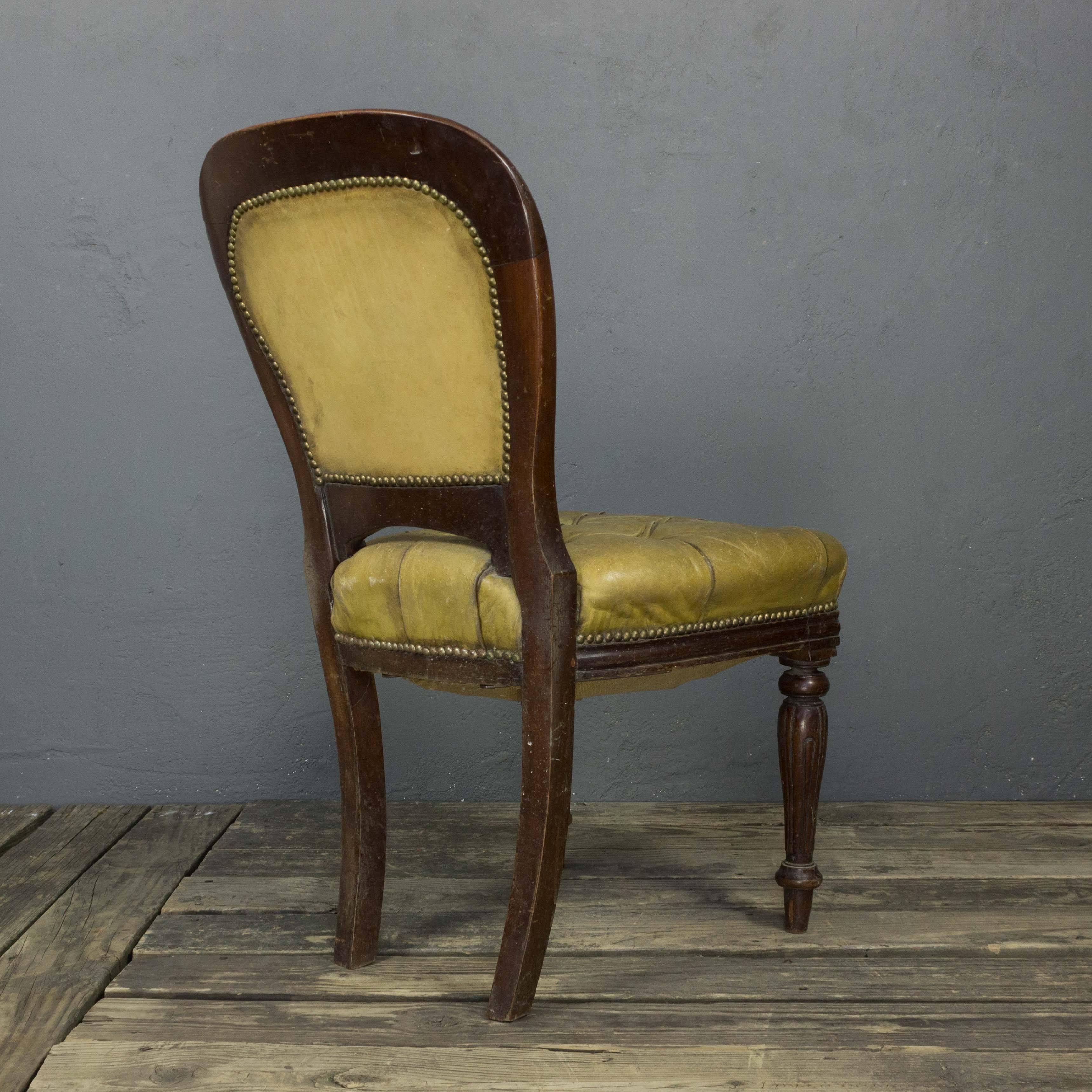 Set of Four 19th Century William IV Tufted Leather Side Chairs 2