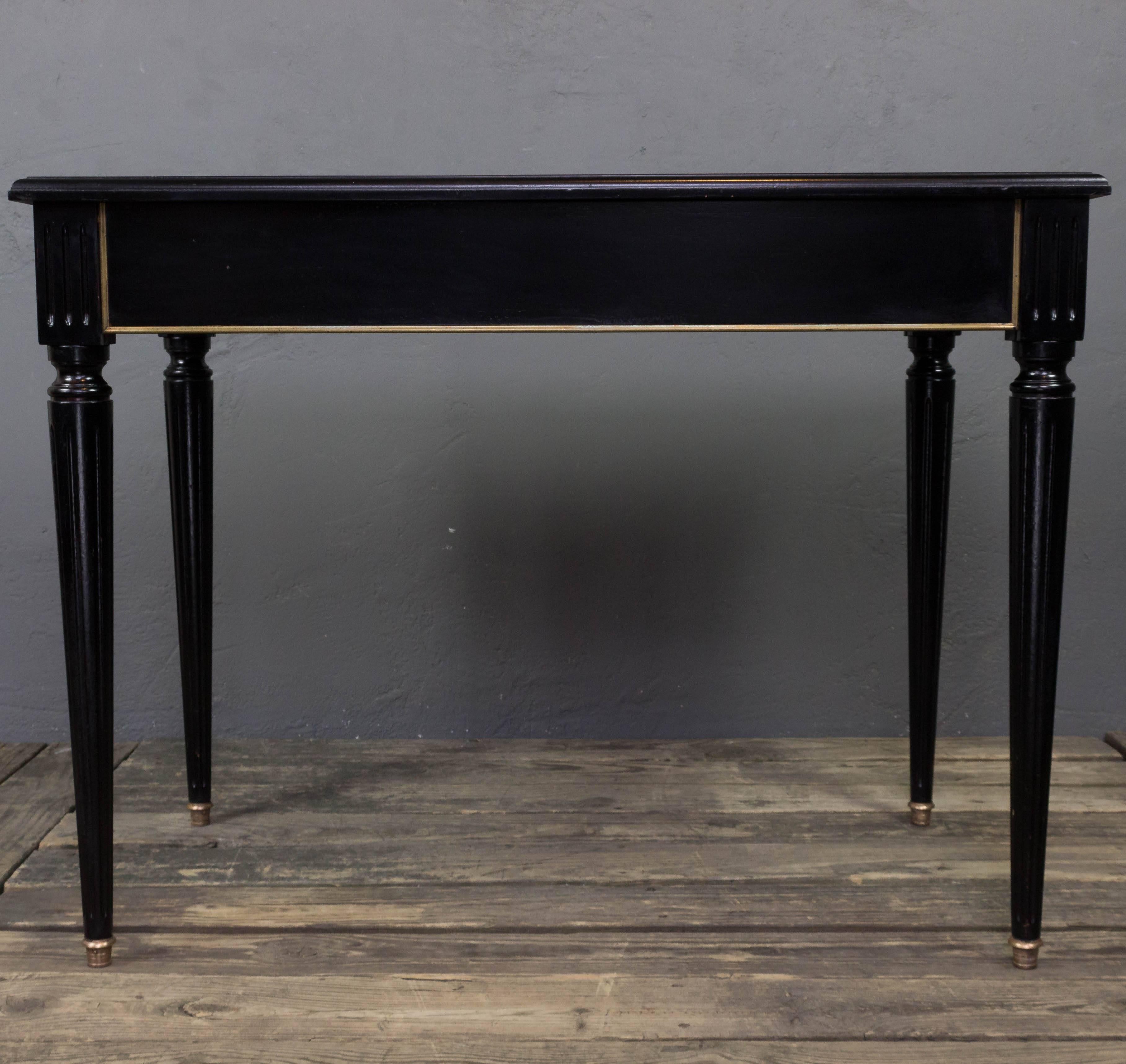 Small Ebonized Lady's Writing Desk with Leather Top 3